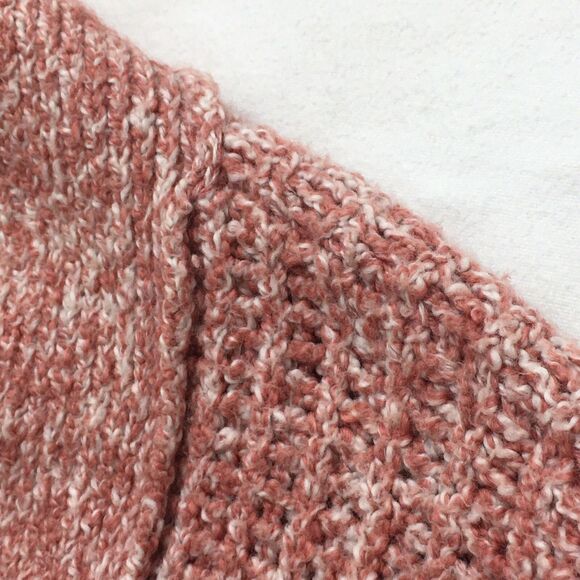 ABERCROMBIE & FITCH Sweater Women M Pink Open Cardigan Pockets Chunky Ragg Knit - Picture 6 of 16